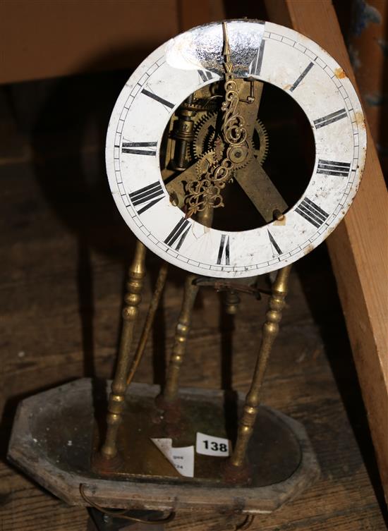 Skeleton clock dome and part movement